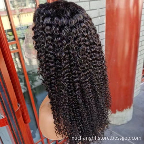 Xuchang Hanfan Human Hair 13x6 34 Inch Curly Top Quality Lace Frontal Wigs Deals Vendor Brazilian Water Wave Full Lace Wigs